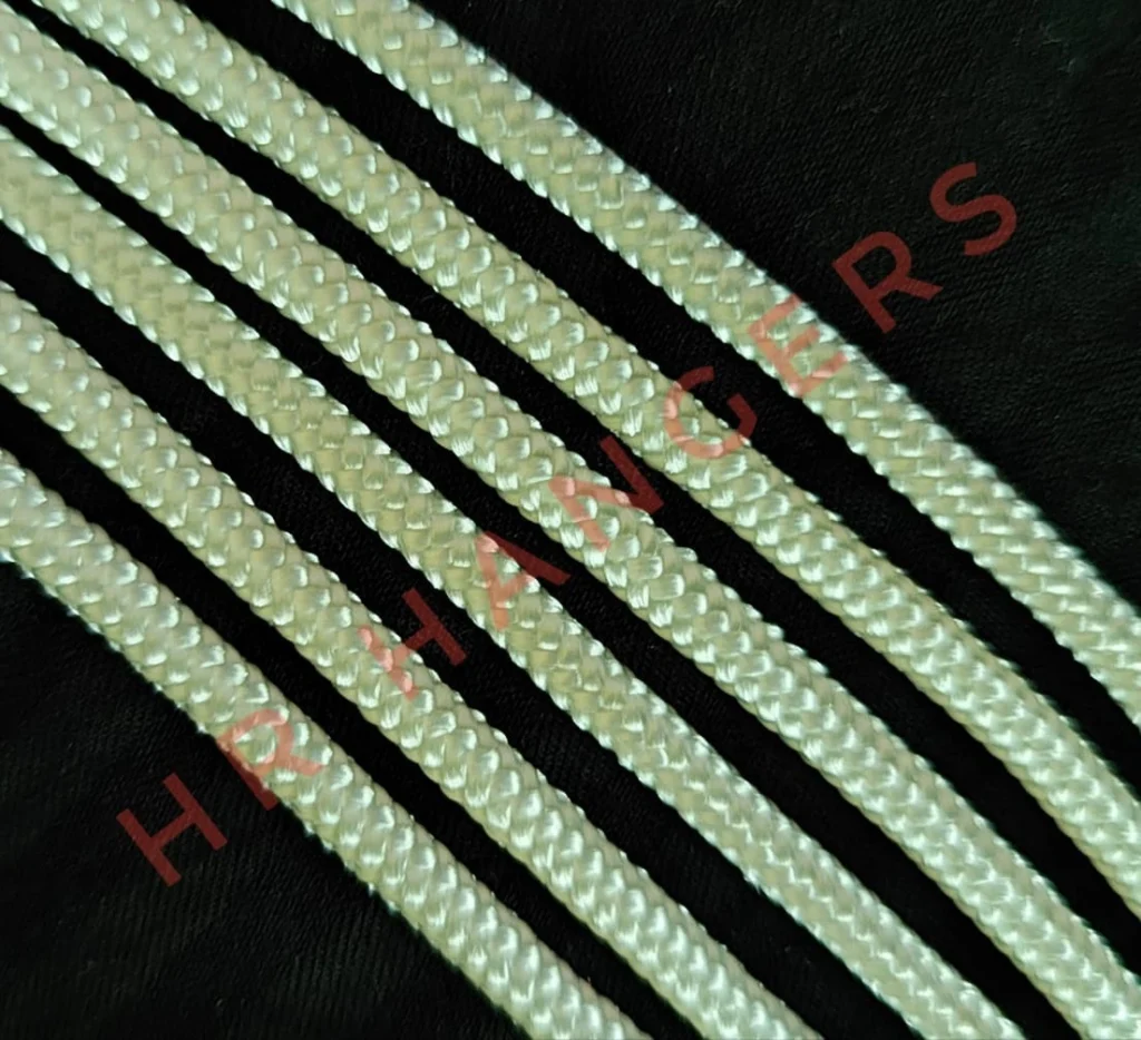 High-strength A-grade white polyester braided rope for pulley-operated clothes drying systems.
