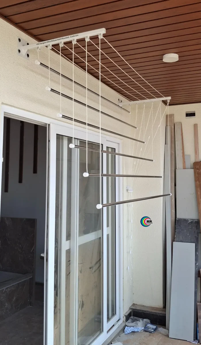 Wall Mounted Cloth Hanger for Balcony with False Ceiling by HR Hangers Bangalore